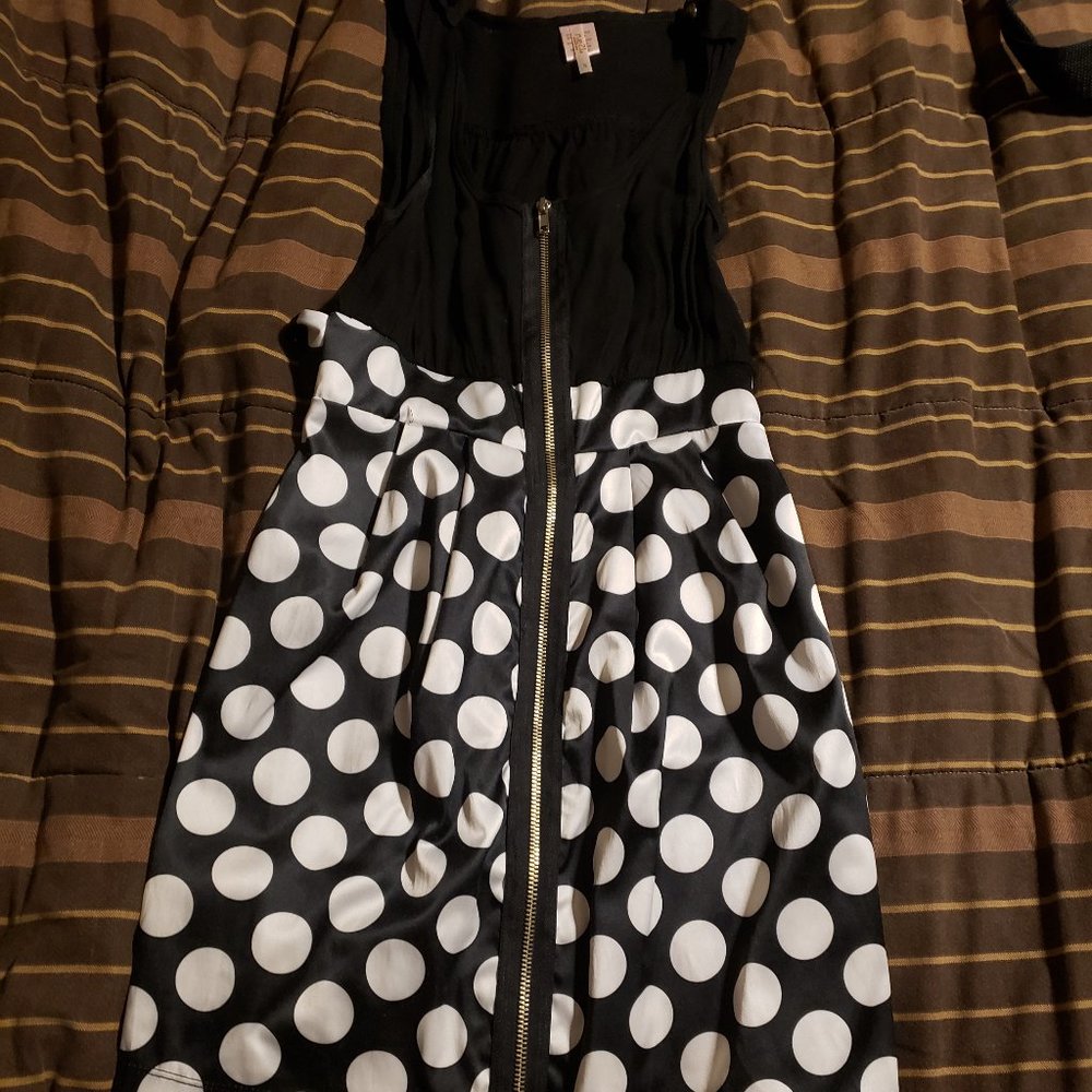 Black and white polka dot dress